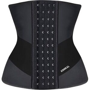 Kimikal Women's Under Clothes Tummy Control Corset Waist Trainer - Black - Large